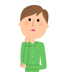 若い男性　考える