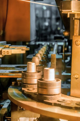 The machine for blowing plastic PET bottles.