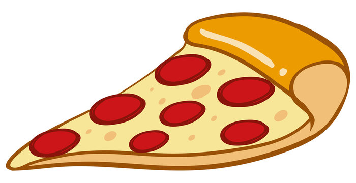 Slice of pizza on white background
