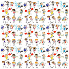 Seamless background with kids exercise