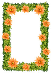 Frame design with orange flowers