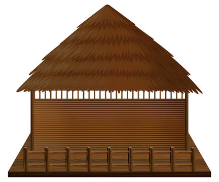 recommend clip art: Wooden hut on woodn raft