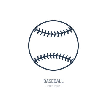 Baseball softball vector line icon. Ball logo, equipment sign. Sport competition illustration