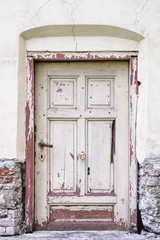 Old fashioned door in building. Details
