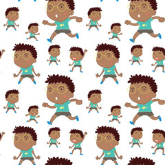 Seamless background design with boy wearing glasses