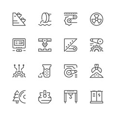 Set line icons of industry