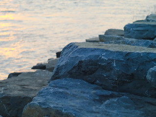 rough bluish grey stone along the river