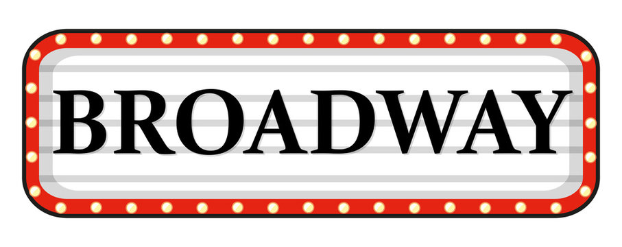 Broadway sign with red frame