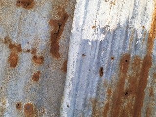 old and rusty corrugated galvanized iron