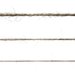 Brown twine on white background