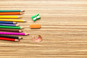 Obraz premium School supplies on wooden background