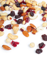mixed nuts isolated on the white background
