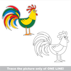 Page to be traced, kid one line tracing educational game.