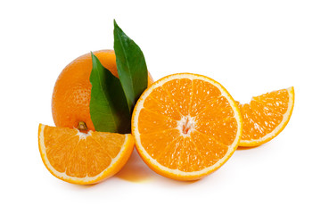 fresh orange isolated on white background