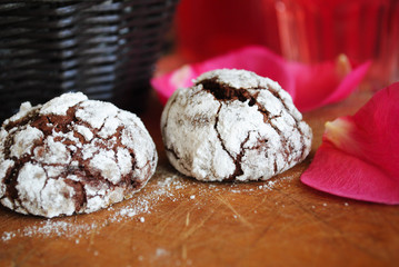 Chocolate biscuits in glaze