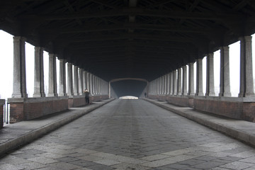 Covered Bridge in Pavia, Italy (Italia)