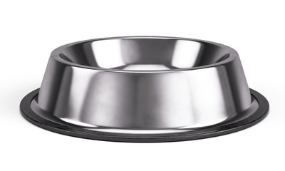 Metall Pet bowl isolated on the white background. 3d render