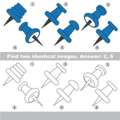 Visual game for kids to find hidden couple of objects.