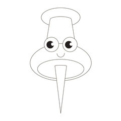 Cartoon outlined object.