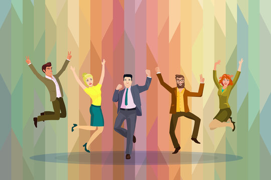 business people jumping