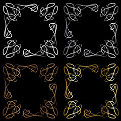 Square Art Nouveau ironwork frames