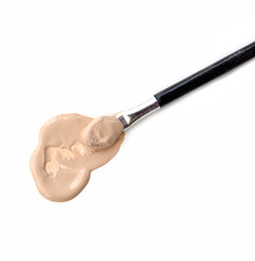 close up of a make up powder foundation on white background