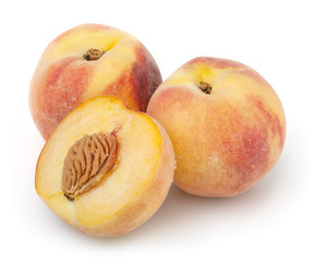 Peaches isolated on white background with clipping path