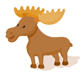 Elk flat style icon