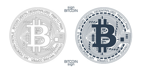 bitcoin sign vector