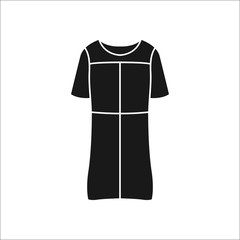 Naklejka premium Women Dress simple silhouette icon on background