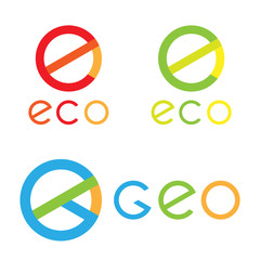 set of eco and geo logos