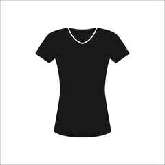 T-shirt simple silhouette icon on background