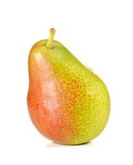 Red pears on white background.