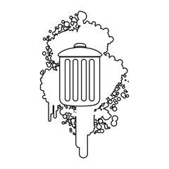 figure stain aerosol sprays with can trash inside, vector illustraction design