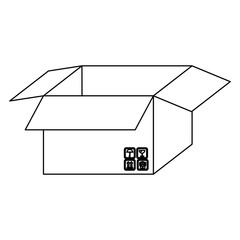 figure box open with symbols icon, vector illustaction design