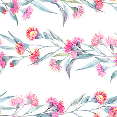 Watercolor eucalyptus vector pattern