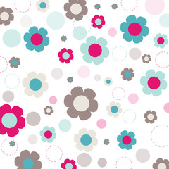 Vector background with color stripes and flowers