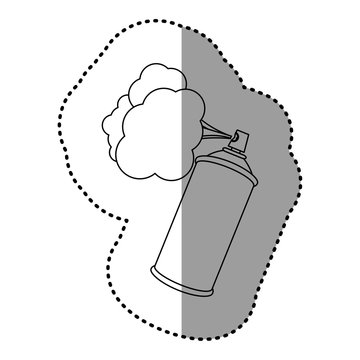 contour aerosol sprays with cloud icon, vector illustraction design