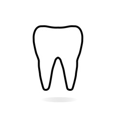 tooth icon on white background. tooth sign.