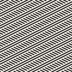Interlacing Parallel  Stripes. Vector Seamless Monochrome Pattern.