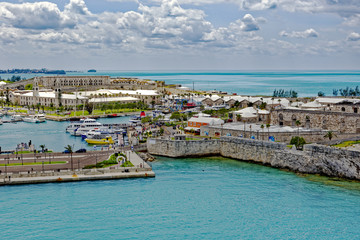 View of the old Royal Naval Dockyard on Ireland Island in Bermuda 