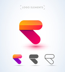 Abstract letter C logo. Origami style for corporate identity design.
