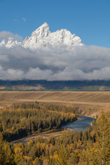 Teton Range from Snake River Overlook in Fall