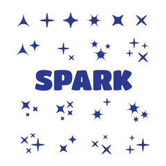 Sparkles, starbursts and fireworks. linear icons vector. Sparkles vector