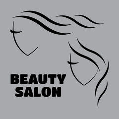 Beautiful woman vector logo template for hair salon, beauty salon, cosmetic procedures, spa center