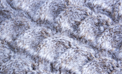 Gray knitted surface with pattern