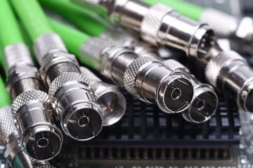 Coaxial Cables with Electronic Board in Background