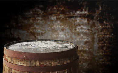 Fototapeta premium Old barrel top for display montages