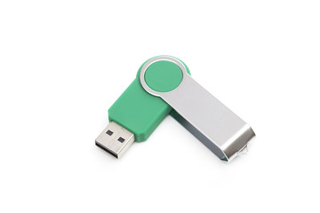 Flash drive on the white background