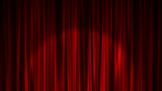 Red Curtain with Spotlight Seamless Loop. 10 seconds animated clip of red curtain with a spotlight in middle. Seamless loop, 3840x2160 resolution.